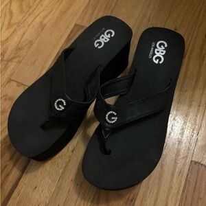 Black CBG Los Angeles Wedge Sandals
